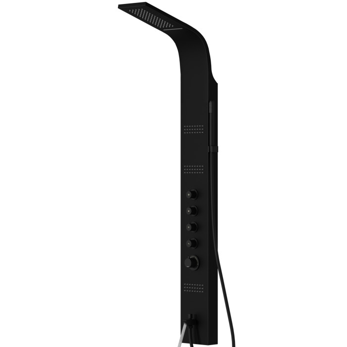 Душевая панель CORSAN KASKADA BLACK с изливом (A014MBLW)