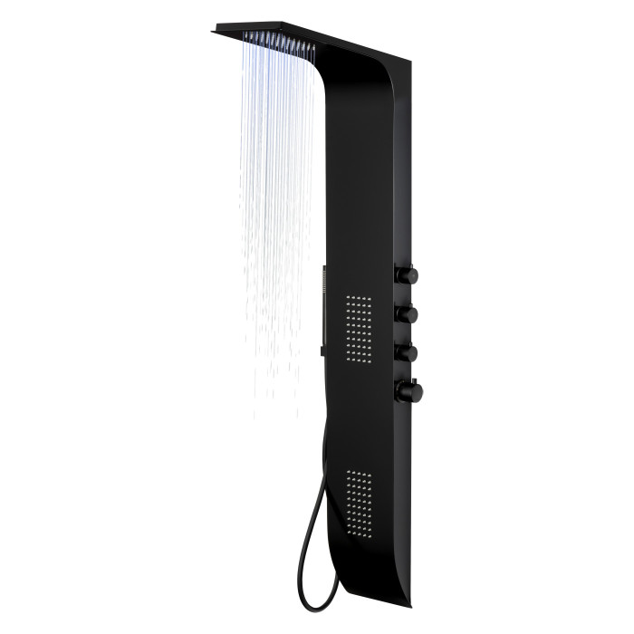 Душевая панель CORSAN DUO BLACK LED с термостатом (A777TBLLED)