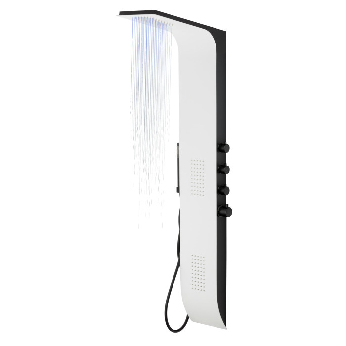 Душевая панель CORSAN DUO BLACK WHITE LED с термостатом (A777TWBLLED)