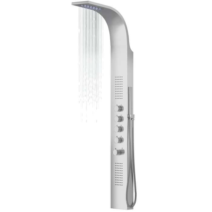 Душевая панель CORSAN SAMSARA INOX LED с термостатом (S003TSLLED)