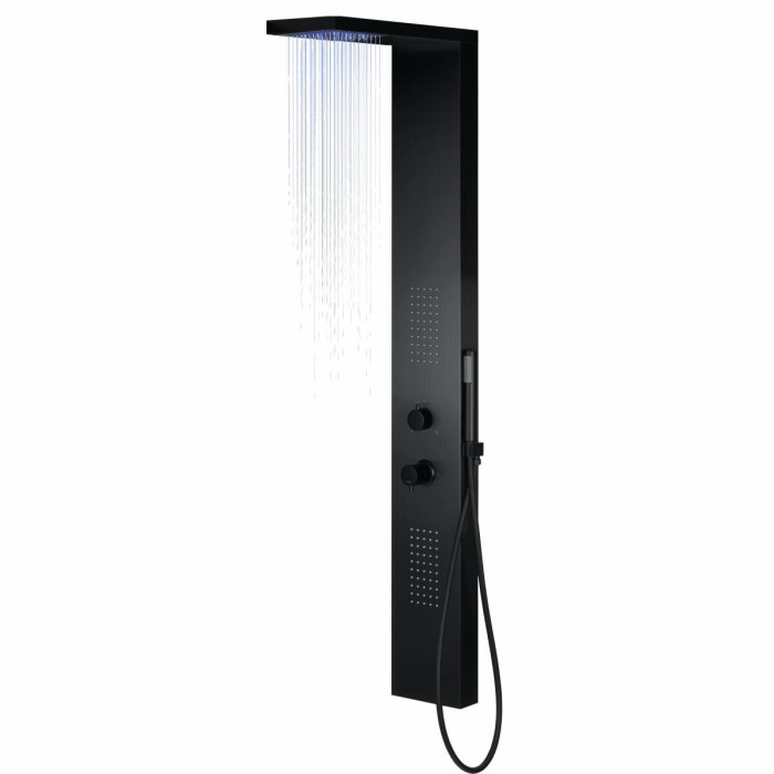 Душевая панель CORSAN TUGELA BLACK LED (S029MBLLED)