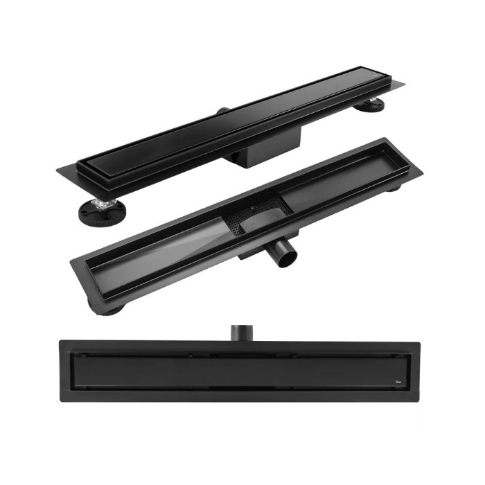 Трап для душа REA NEOX 90 BLACK 2в1 черный (REA-G6603)