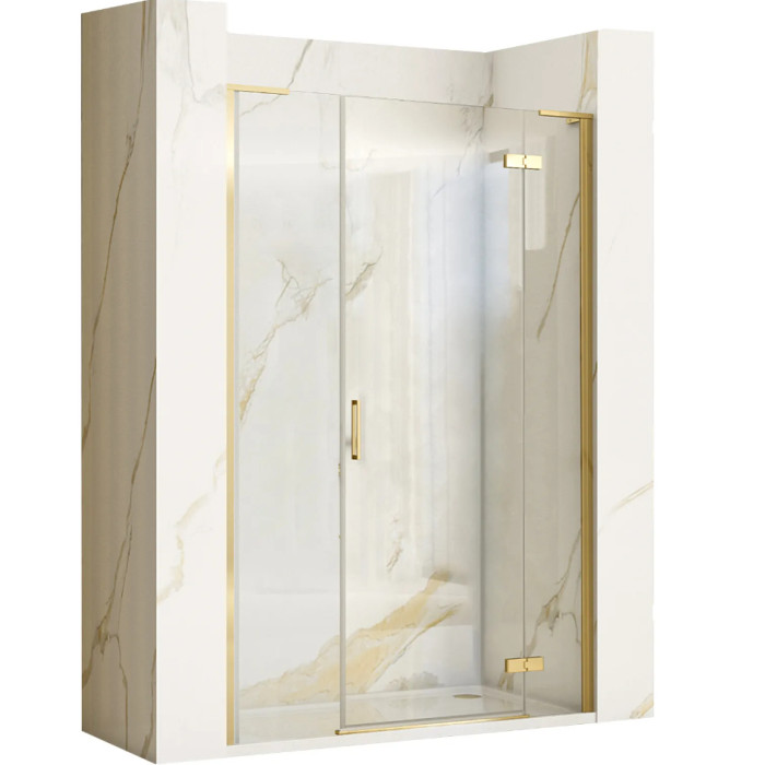 Душові двері REA HUGO 130 BRUSHED GOLD розстібна (REA-K6610+REA-K8413)