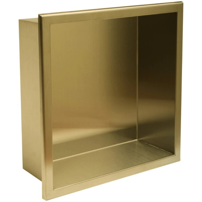 Встраиваемая полка REA 30X30 BRUSHED GOLD с ободком (REA-05606)