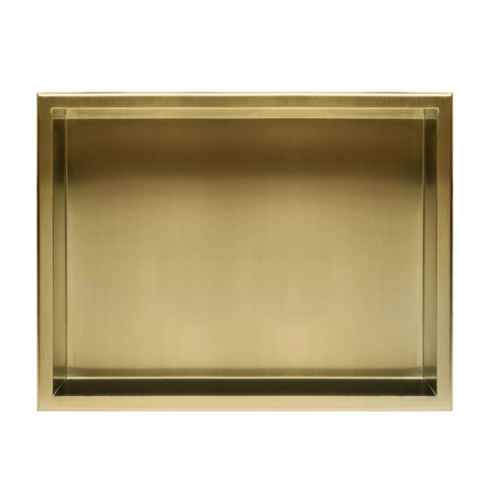 Встраиваемая полка REA 30X45 BRUSHED GOLD с ободком (REA-05607)