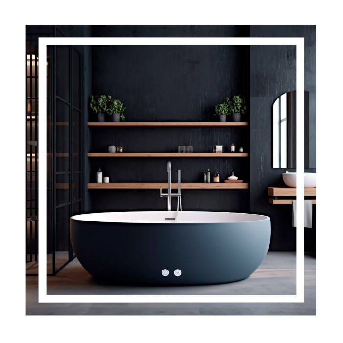 Настенное зеркало Qtap Mideya MI1 (800×800 мм) с LED-подсветкой QT2078NCF808048477