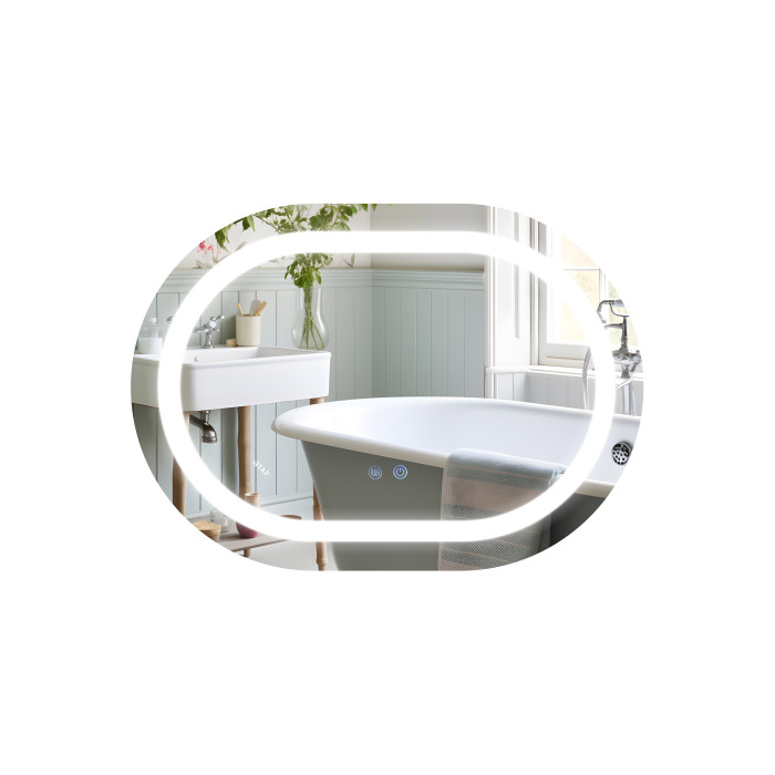 Дзеркало Qtap Gemini 650х900 з LED-підсвічуванням Touch, з антизапотіванням, з димером, рег. темп. кольору (3000-6500K) Reverse QT2578R6590 (SD00052320)