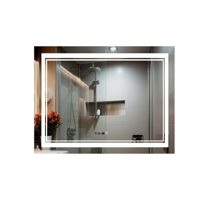 Дзеркало Qtap Cardinal (CA1) 1000х800 з LED-підсвічуванням Touch, з антизапотіванням, з димером, рег. темп. кольору (3000-6500K) QT0478C10080 (SD00052327)