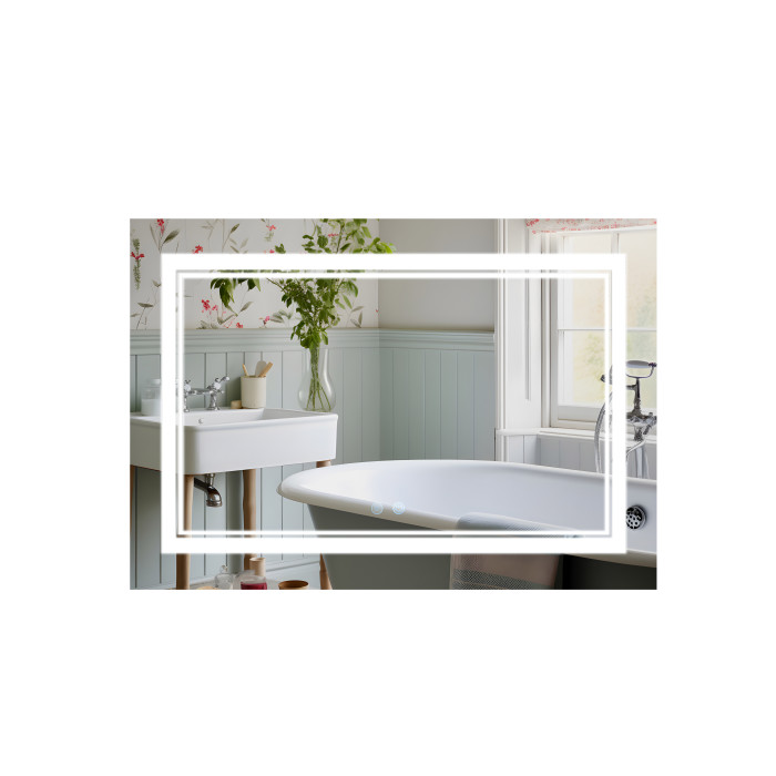 Дзеркало Qtap Cardinal 1200х800 з LED-підсвічуванням Touch, з антизапотіванням, з димером, рег. темп. кольору (3000-6500K) QT0478C12080 (SD00052328)