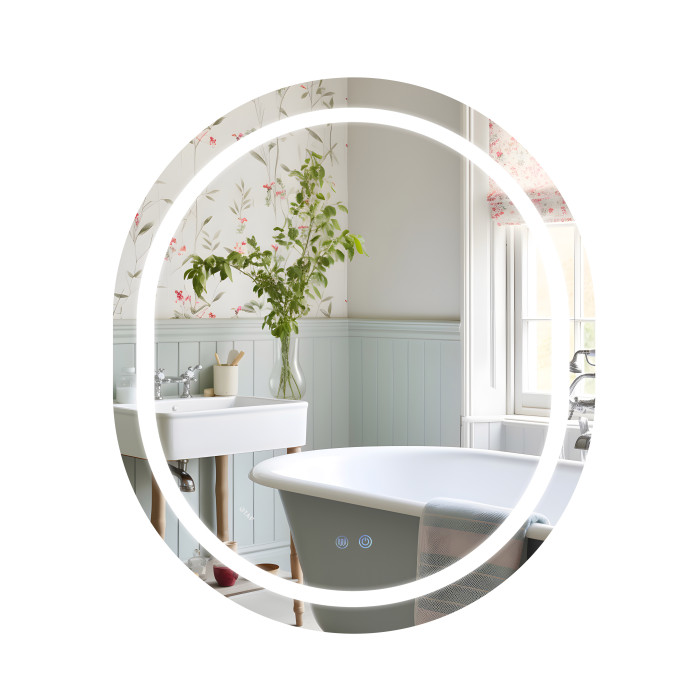 Дзеркало Qtap Gemini 800х700 з LED-підсвічуванням Touch, з антизапотіванням, з димером, рег. темп. кольору (3000-6500K) Reverse QT2578R8070 (SD00052317)