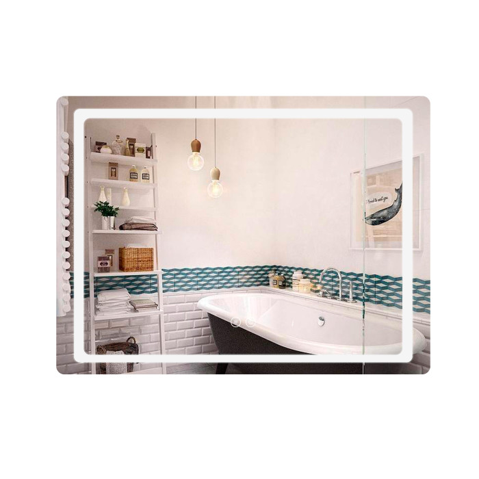 Дзеркало Qtap Mideya (DC-F614) 700х500 з LED-підсвічуванням Touch, з антизапотіванням, димером QT2078NCF07050W (SD00054143)