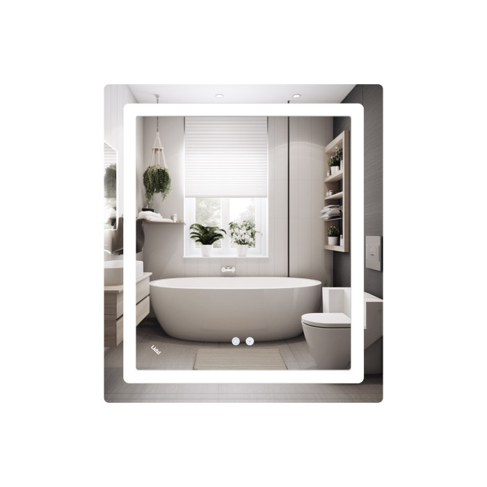Дзеркало Lidz Kubis 700х800 з LED-підсвічуванням Touch, з антизапотіванням, з димером, рег. яскравості LD78LF904708048447 (SD00054571)
