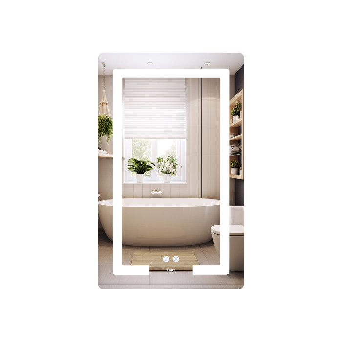 Дзеркало Lidz Kubis (KU2) 500х800 з LED-підсвічуванням Touch, з антизапотіванням, з димером, рег. яскравості LD78LF936508048448 (SD00054572)
