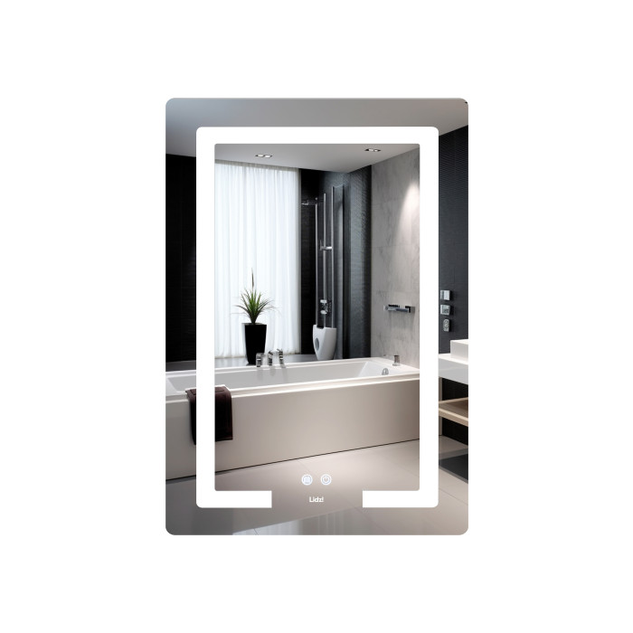 Дзеркало Lidz Kubis (KU2) 600х800 з LED-підсвічуванням Touch, з антизапотіванням, з димером, рег. яскравості LD78LF937608048449 (SD00054573)