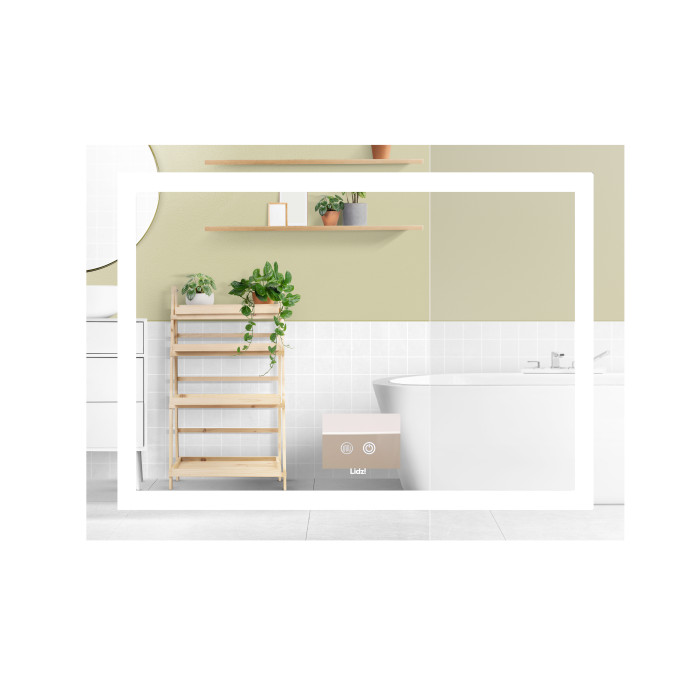 Дзеркало Lidz Kubis (KU1) 900х700 з LED-підсвічуванням Touch, з антизапотіванням, з димером, рег. яскравості LD78LF904907048451 (SD00054575)