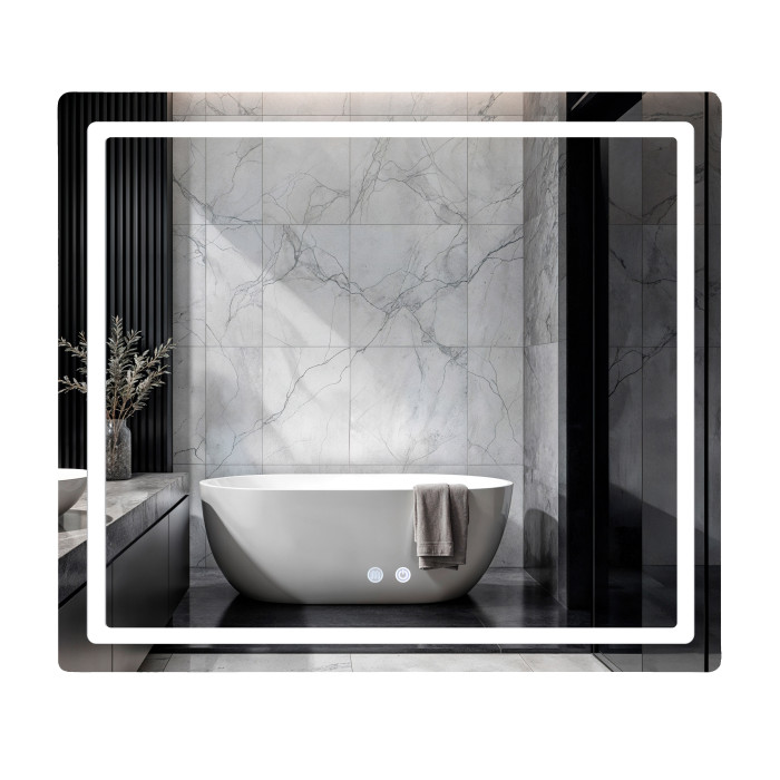 Дзеркало Qtap Mideya (MI2)  800х700 з LED-підсвічуванням Touch, з антизапотіванням, з димером, рег. яскравості QT2078NCF807048476 (SD00054600)