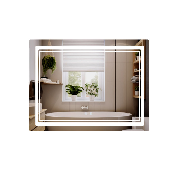 Дзеркало Qtap Cardinal (CA2) 1000х800 з LED-підсвічуванням Touch, з антизапотіванням, з димером, рег. темп. кольору (3000-6500K) QT0478C1008048455 (SD00054579)