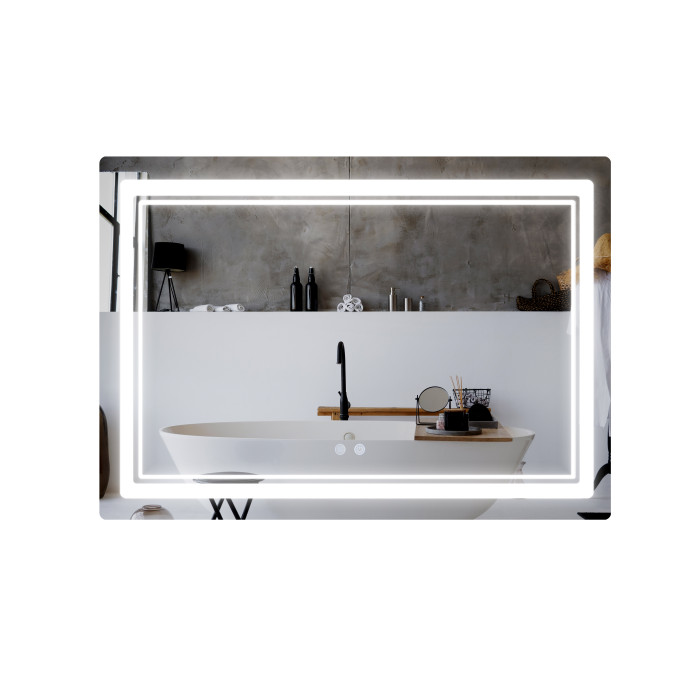 Дзеркало Qtap Cardinal (CA2) 1200х800 з LED-підсвічуванням Touch, з антизапотіванням, з димером, рег. темп. кольору (3000-6500K) QT0478C1208048454 (SD00054578)
