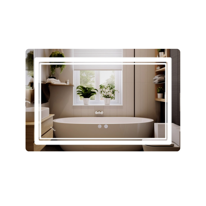 Дзеркало Qtap Cardinal (CA2) 800х600 з LED-підсвічуванням Touch, з антизапотіванням, з димером, рег. темп. кольору (3000-6500K) Reverse QT0478C806048457 (SD00054581)