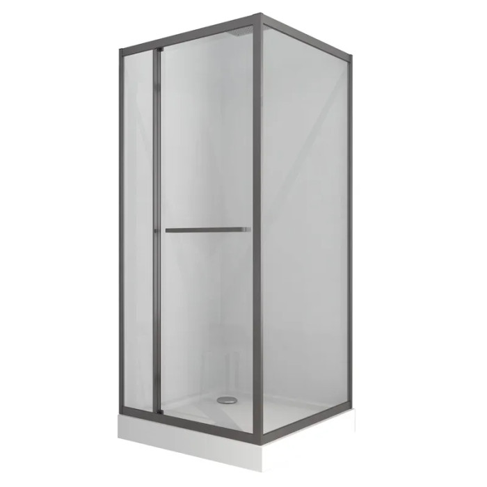 Душова кабіна з низьким піддоном Mixxus Style SCT01-90x90x200-TR Graphite прозоре скло 6мм (MI8432)