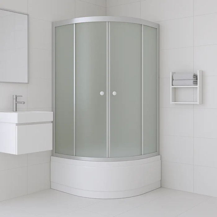 Душевая кабина с глубоким поддоном KO&PO 7125-90-F 90х90x195 см матовое стекло 4 мм (C10248)