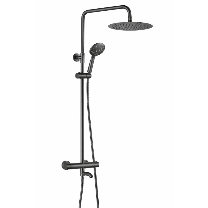 Душовий гарнітур VBI MILANO GRAPHITE з термостатом і виливом (VBI-050111GR)