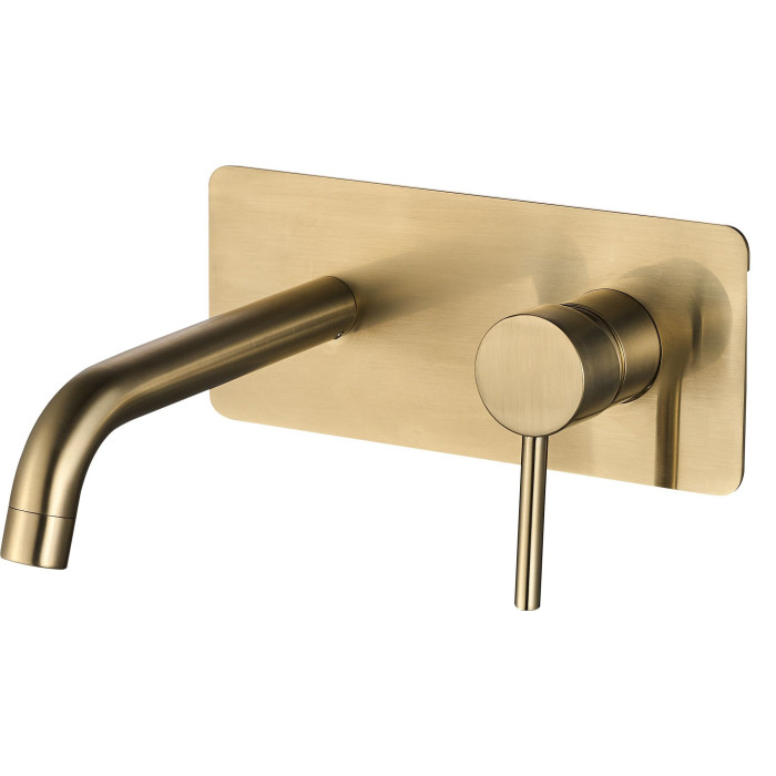 Смеситель для раковины VBI MILANO LONG 2 BRUSHED GOLD скрытого монтажа (VBI-050112BG)