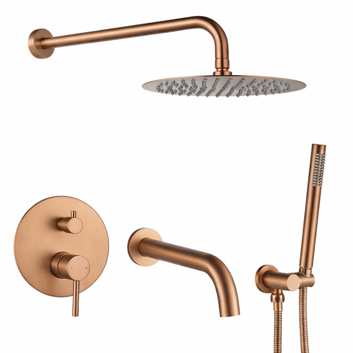 Душова система з виливом VBI MILANO BRUSHED COPPER для прихованого монтажу  (VBI-050110BC)