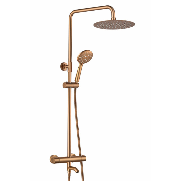 Душовий гарнітур VBI MILANO BRUSHED COPPER з термостатом і виливом (VBI-050111BC)