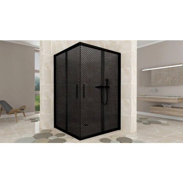 Душова кабіна Aquanil INDIANA Dark 100x90x190 см Тонована Перфорація з чорним профілем (INDIANA100x90DARK)