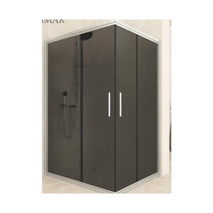 Душова кабіна Aquanil INDIANA Dark 100x80x190 см Тонована Перфорація з хром профілем (INDIANA100x80DARK chrome)