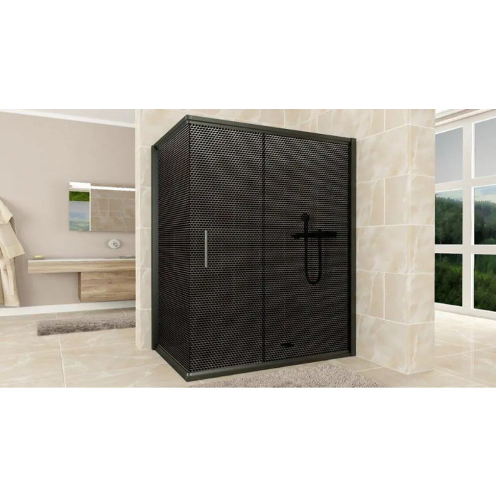 Душова кабіна Aquanil MINNESOTA Dark 110х80х190 см Тонована Перфорація з чорним профілем (MINNESOTA110x80DARK)