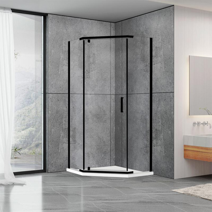 Душова кабіна Aquanil VIOLET 100x100x190 прозоре скло з чорним профілем (VIOLET100BLACK)