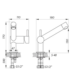 Змішувач для умивальника Zerix LR71007 (LL1199)