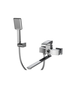 Смеситель для ванны Koer KB-42007-01 с длинным изливом (Хром) (KR3456)