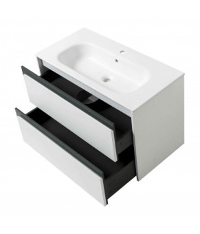 Тумба STELLA антрацит глянець ТП -2Д 75 з умивальником "Stella"