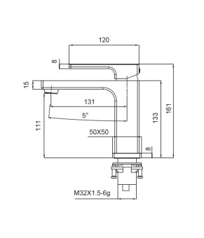 Смеситель для раковины KOER KB-10009-01 Хром (KR3498)