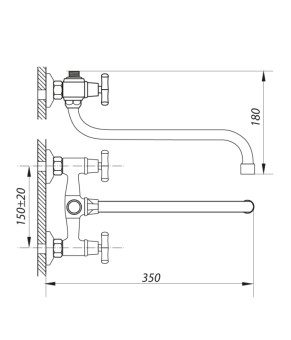 Змішувач для ванни Zerix JIK7 102-A (ZX0408)