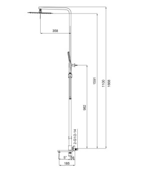 Душевая колонна Koer KB-56010-05 черный матовый (KR3495)