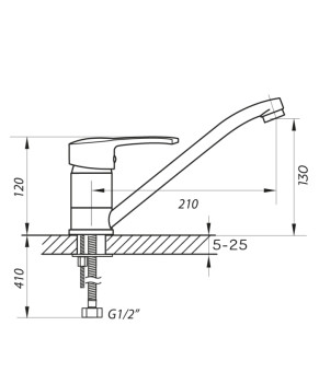Змішувач для кухні Zerix PAN-A 135 (ZX0053)