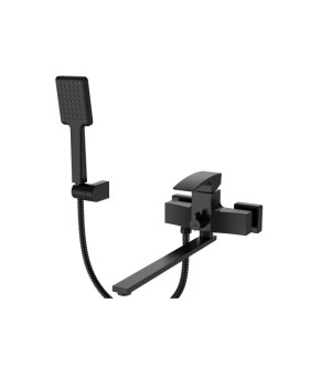Смеситель для ванны KOER KB-42007-05 черный матовый с длинным изливом (KR3457)