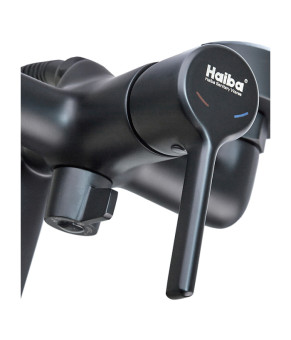 Смеситель для ванны HAIBA MARKUS 006 EURO BLACK с длинным изливом (HB3974)