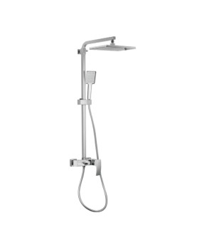 Душевая колонна KOER KB-58007-04 с смесителем водопад, 3 функции (Хром+Белый) (KR5161)