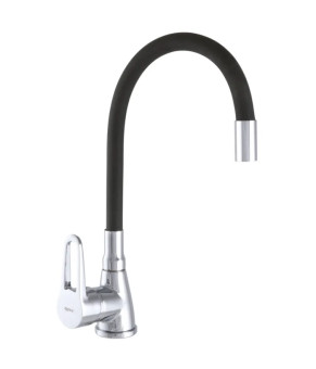 Смеситель для кухни Zerix SOP7 045 с черным гибким изливом (ZX2662)