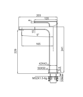 Смеситель для умывальника Koer KB-11009-01 высокий хром (KR3500)