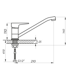 Змішувач для кухні ZERIX SOP4-A 045 (ZX3057)