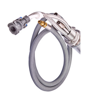 Кухонный смеситель Zerix LUX-024 с выдвижной лейкой (нерж. сталь) (ZX5555)