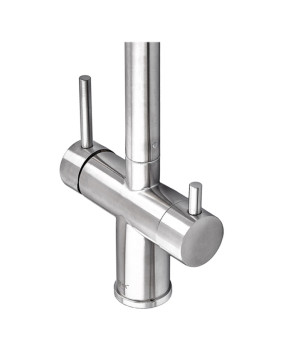 Кухонный смеситель Zerix LUX-024 с выдвижной лейкой (нерж. сталь) (ZX5555)