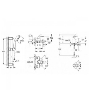 Набір змішувачів для ванни S-Size Grohe BauLoop (UA123214S1)