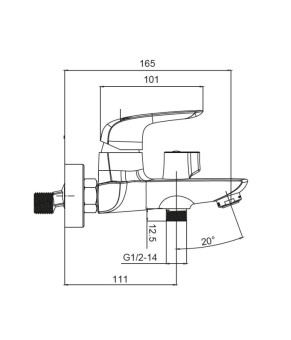 Смеситель для ванны Koer KB-40008-05 черный матовый (KR3473)